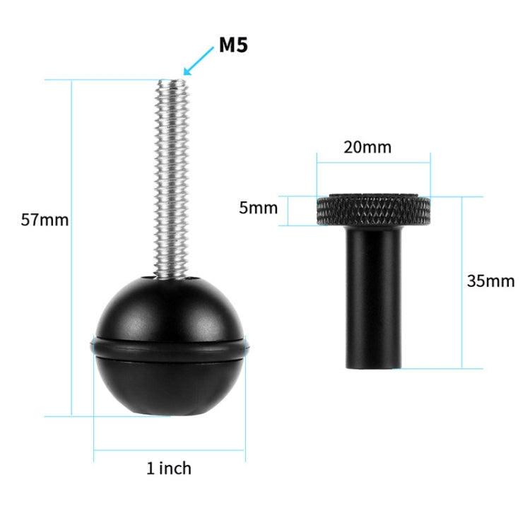 Ball Head Adapter Adjustable Screw Fixed Mount  Camera Underwater Diving Photography Lights Bracket(M5 Screw Black) - HoMEdemic™ 