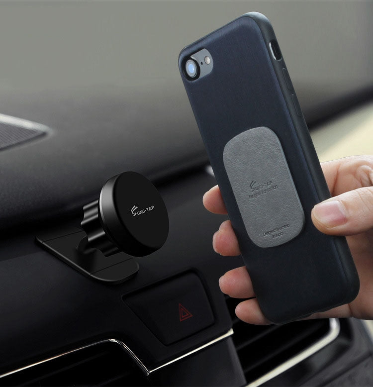 SUMITAP STHP-C40 Leather Square Magnetic Sheet Magnetic Car Phone Holder Accessories(Gray) - HoMEdemic™ 