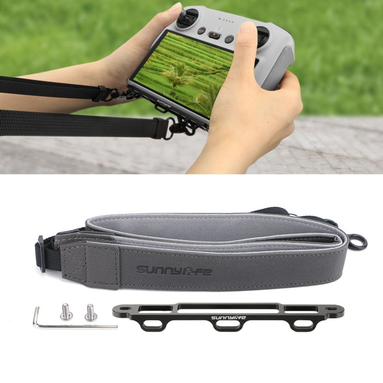 Sunnylife MM3-GS389 For Mini 3 Pro DJI RC with Screen Remote Control Leather Lanyard(Black Gray) - HoMEdemic™ 