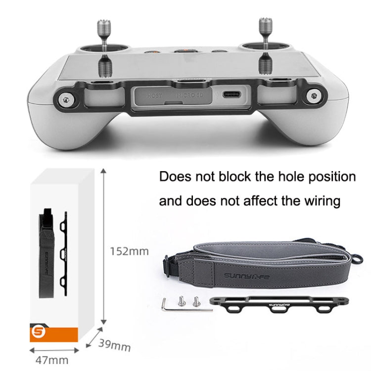 Sunnylife MM3-GS389 For Mini 3 Pro DJI RC with Screen Remote Control Leather Lanyard(Black Gray) - HoMEdemic™ 
