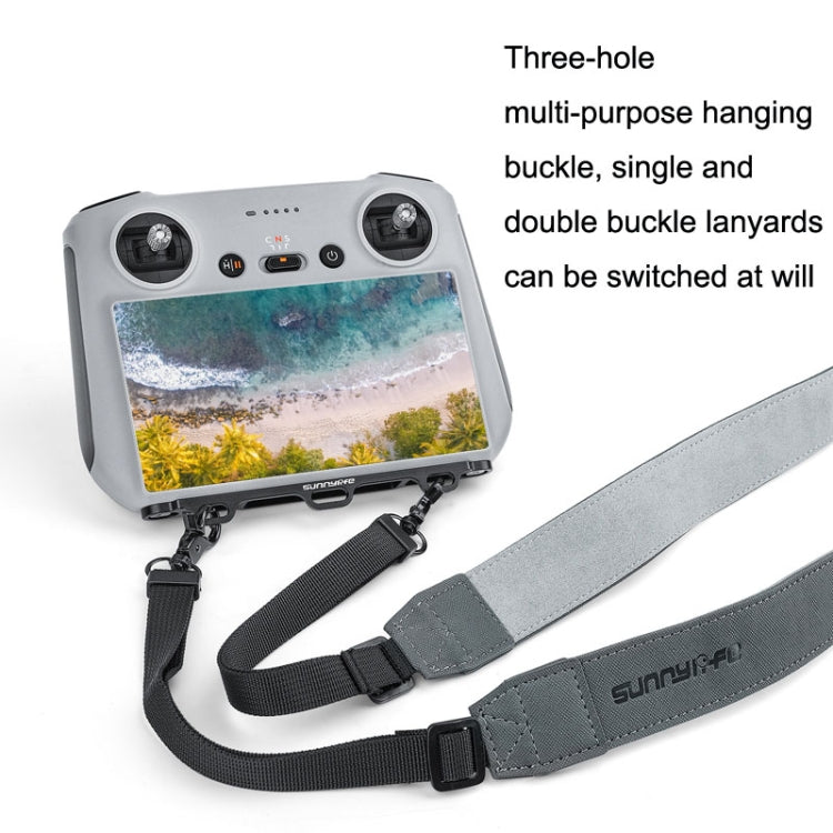 Sunnylife MM3-GS389 For Mini 3 Pro DJI RC with Screen Remote Control Leather Lanyard(Black Gray) - HoMEdemic™ 