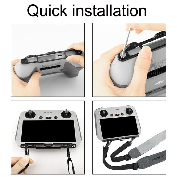 Sunnylife MM3-GS389 For Mini 3 Pro DJI RC with Screen Remote Control Leather Lanyard(Black Gray) - HoMEdemic™ 