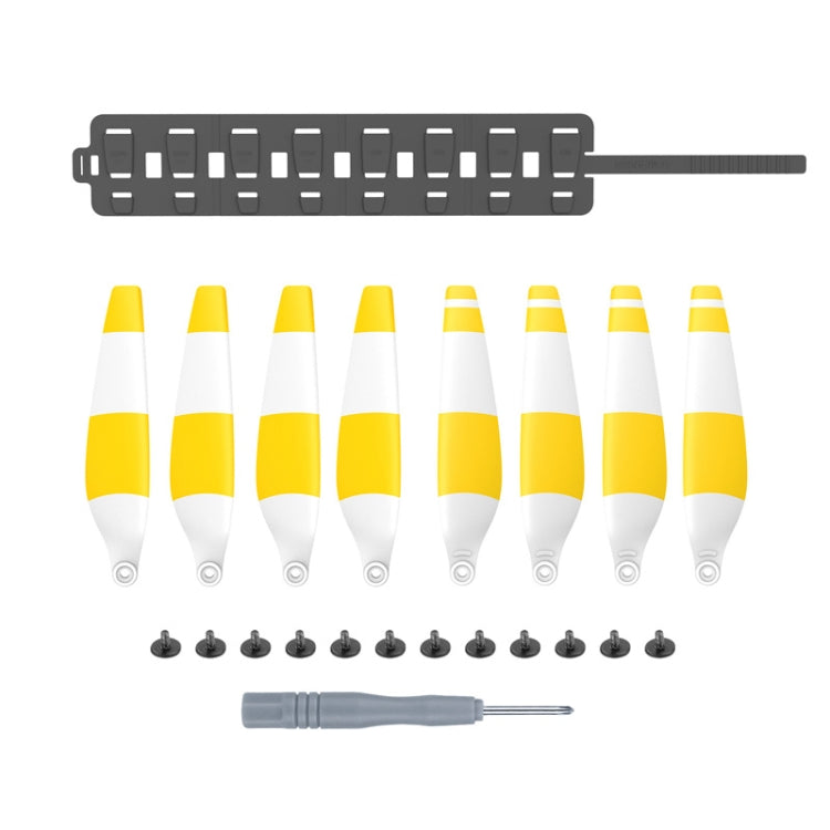 Sunnylife MM3-SN443 For Mini 3 Pro Propeller Blades + Silicone Folding Storage Bag(Yellow Strip+Gray Bag) - HoMEdemic™ 
