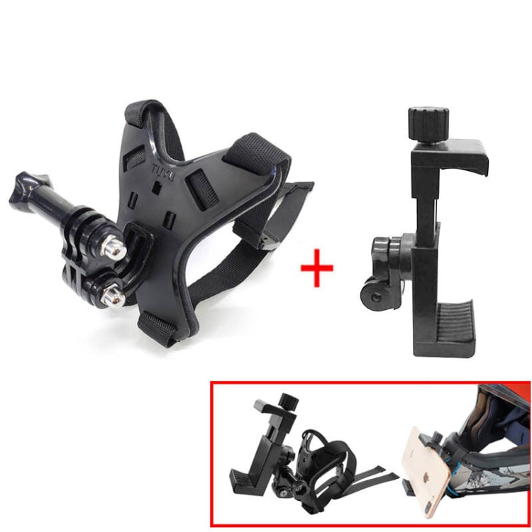 TUYU Motorcycle Helmet Chin Action Camera Mobile Phone Mounting Bracket Black Bracket+Mobile Phone Clip - HoMEdemic™ 