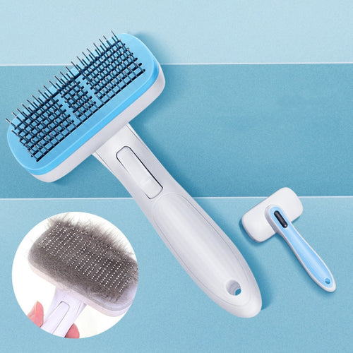 Pet Comb Cat Dog Hair Brush Hair Removal Tool, Style: Steel Needle (Blue) - HoMEdemic™ 