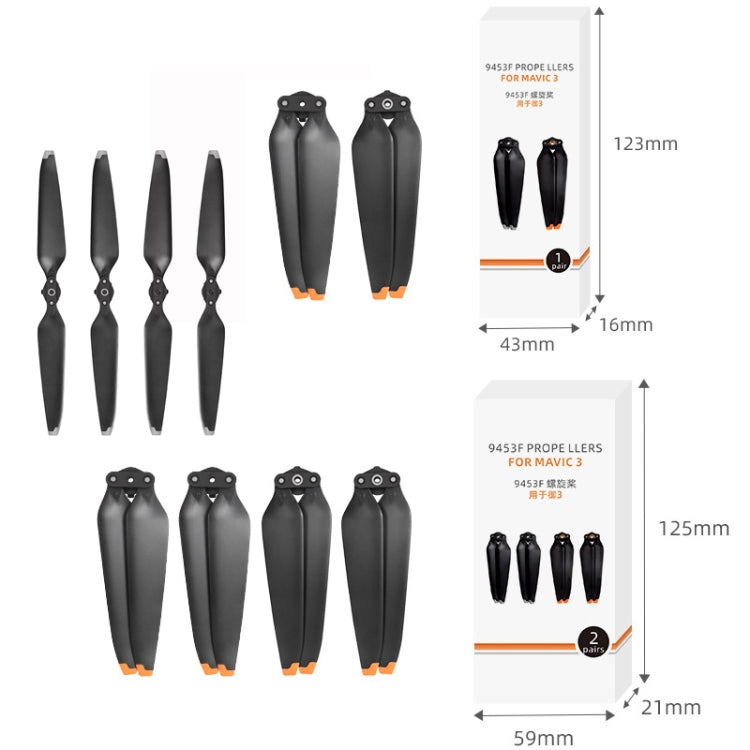 For Mavic 3 1pair Sunnylife 9453F-1 Orange Paddle Tip Quick Release Blades - HoMEdemic™ 