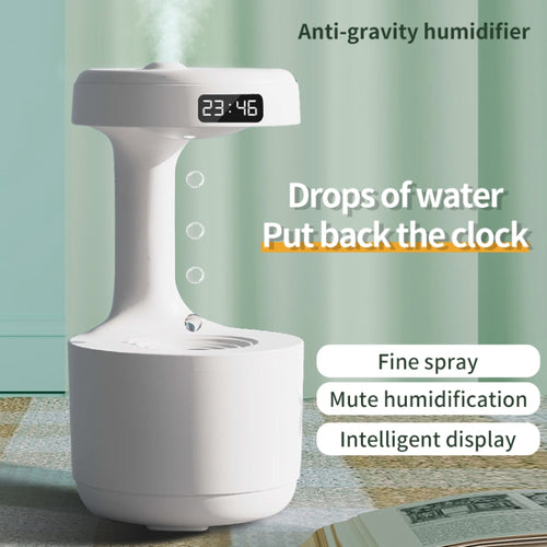 W1 LED Smart Display Anti-Gravity Water Drop Humidifier(White) - HoMEdemic™ 