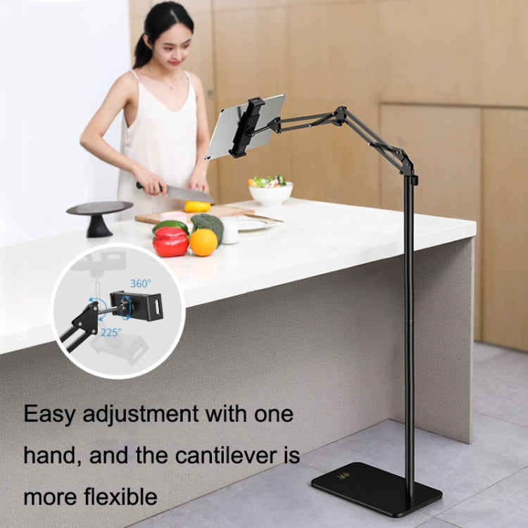 SSKY L10 Home Cantilever Ground Phone Holder Tablet Support Holder, Style: Fixed+Phone Clip (Black) - HoMEdemic™ 