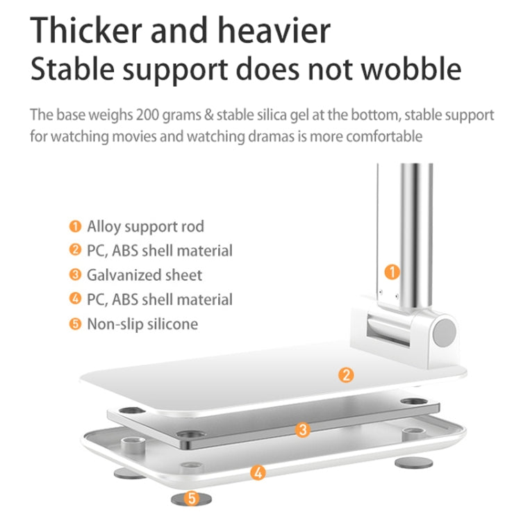 SSKY X5 Desktop Phone Live Foldable Tablet Bracket, Style: Standard Version (White) - HoMEdemic™ 