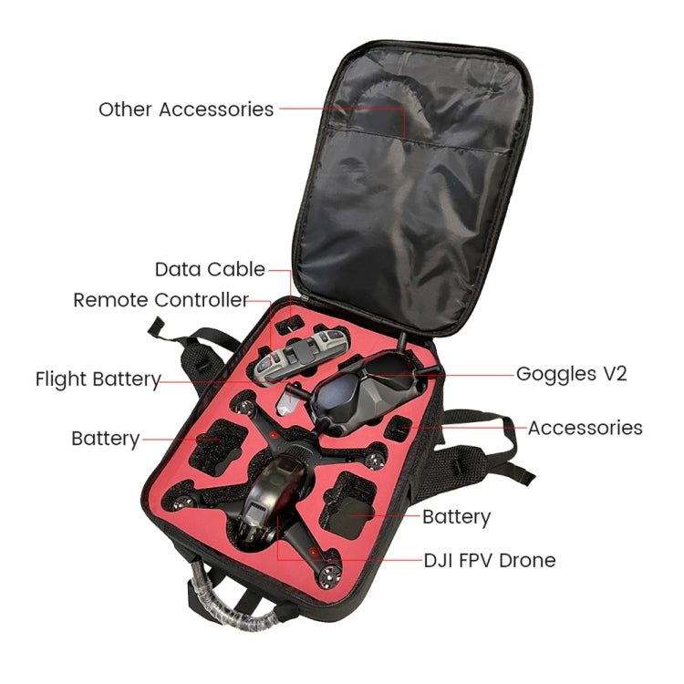For DJI FPV Drone Shoulder Bag Waterproof Wear-resistant Oxford Fabric Storage Bag(Black) - HoMEdemic™ 