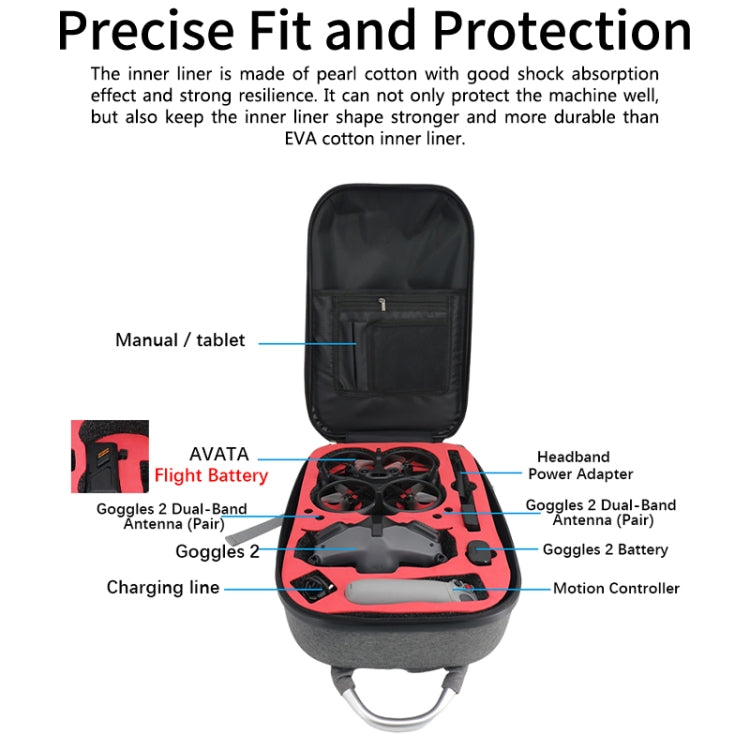 For DJI Avata Carbon Fiber Backpack Shockproof And Waterproof Bag(Black and Gray) - HoMEdemic™ 