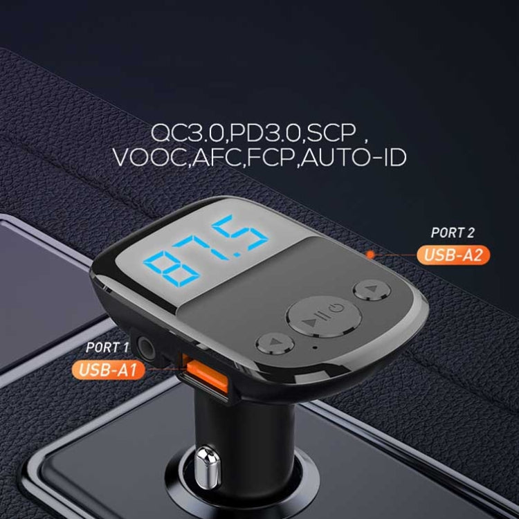 LDNIO C706Q QC3.0+AUTO-ID Car Bluetooth FM Music Digital Display Car Charger with 8 Pin Cable - HoMEdemic™ 