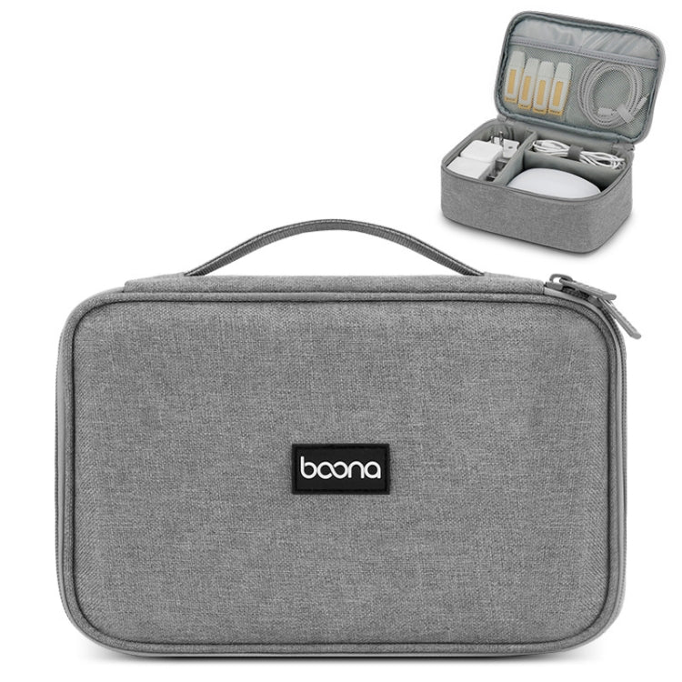 Baona Multifunctional Earphone Data Cable Digital Storage Bag, Spec: Single-layer (Gray) - HoMEdemic™ 