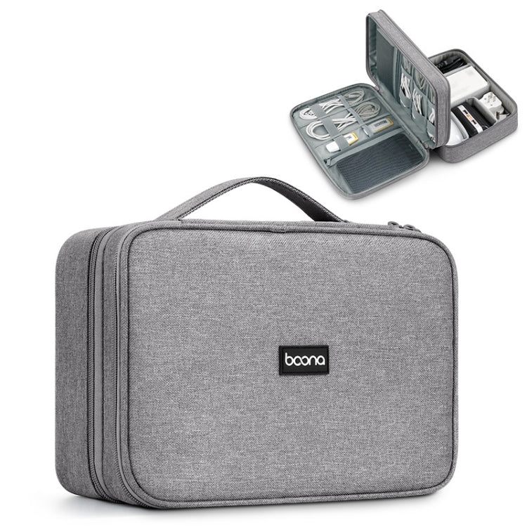 Baona Multifunctional Earphone Data Cable Digital Storage Bag, Spec: XL (Gray) - HoMEdemic™ 