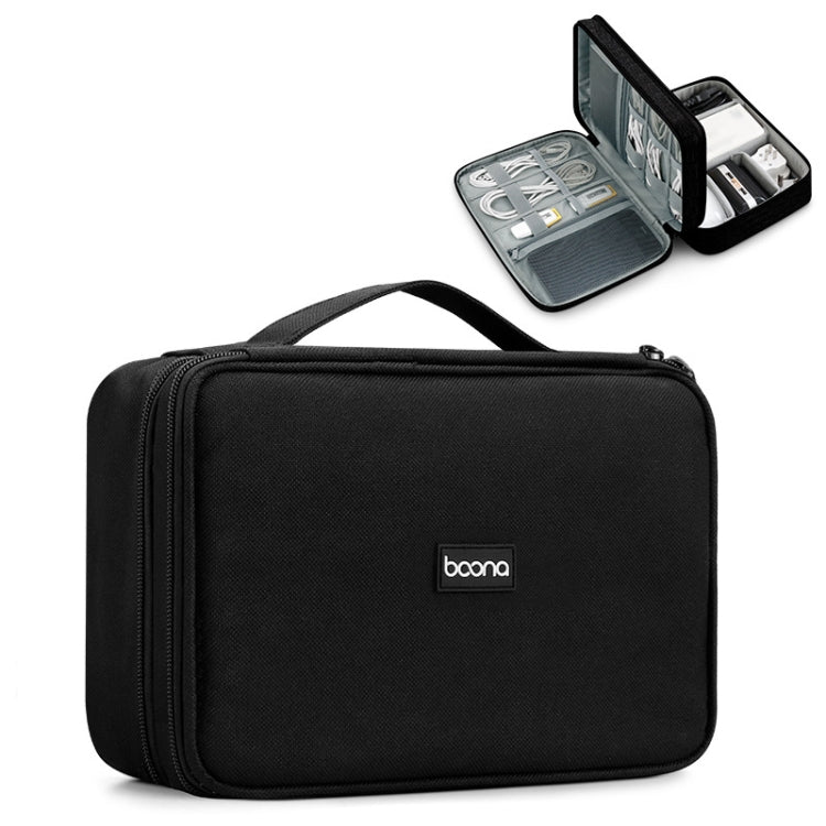 Baona Multifunctional Earphone Data Cable Digital Storage Bag, Spec: XL (Black) - HoMEdemic™ 