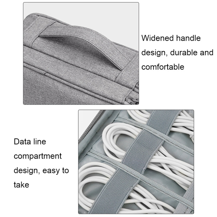 Baona Multifunctional Earphone Data Cable Digital Storage Bag, Spec: XL (Black) - HoMEdemic™ 