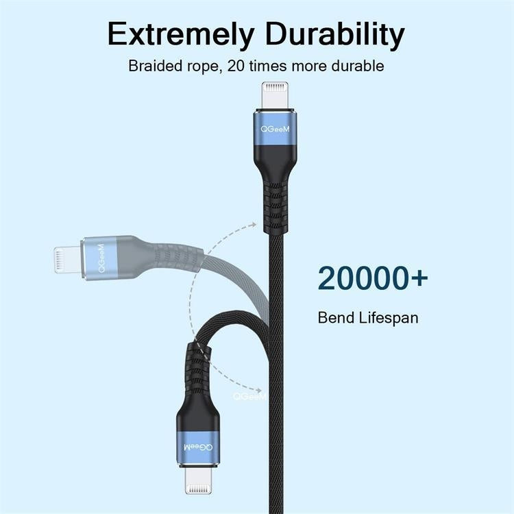 QGeeM MF01 USB-A To 8 Pin Phone Tablet Fast Charging Data Cable, Length: 1m - HoMEdemic™ 