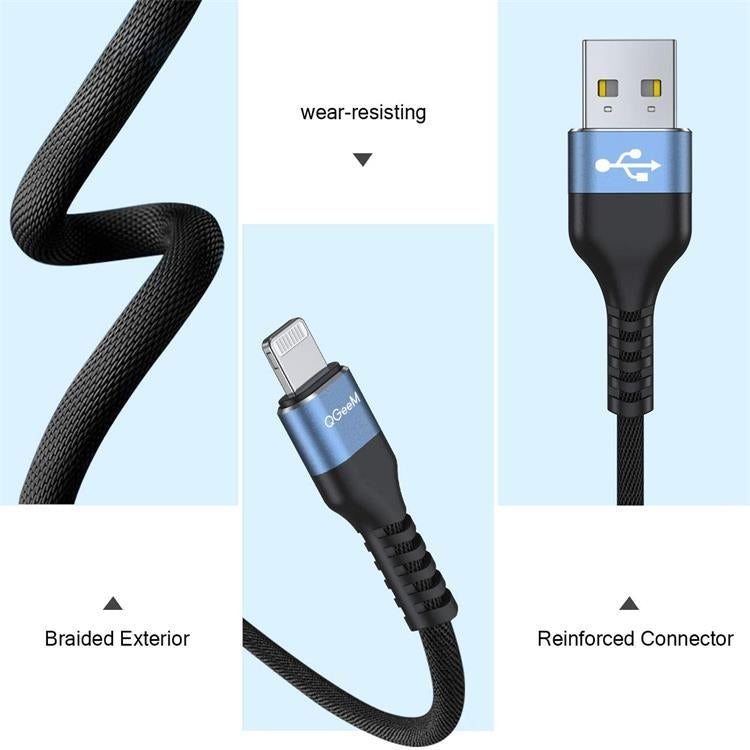 QGeeM MF01 USB-A To 8 Pin Phone Tablet Fast Charging Data Cable, Length: 1m - HoMEdemic™ 