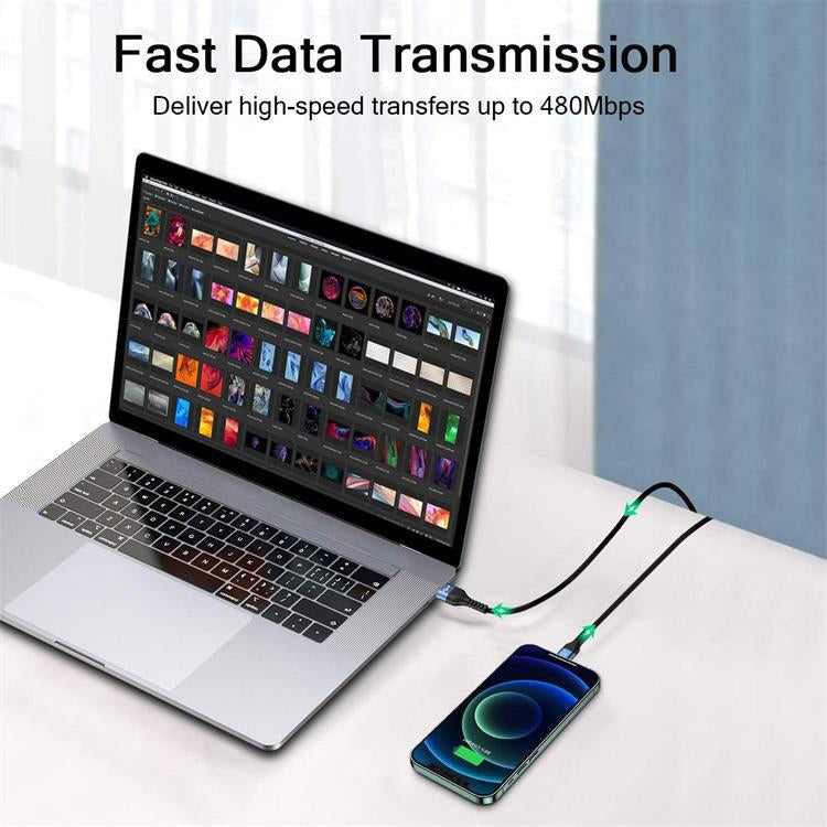 QGeeM MF01 USB-A To 8 Pin Phone Tablet Fast Charging Data Cable, Length: 1m - HoMEdemic™ 