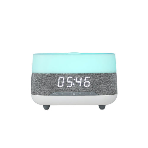 300ml Bluetooth Clock Aromatherapy Humidifier with Seven-color Ambient Light,EU Plug(Gray White) - HoMEdemic™ 