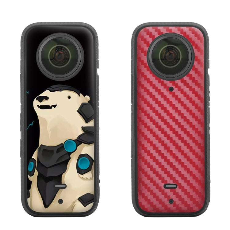 Sunnylife IST-TZ485 For DJI Insta360 X3 Panoramic Camera PVC Protection Scraper Film Stickers(Polar Bear+Carbon Pattern Red) - HoMEdemic™ 