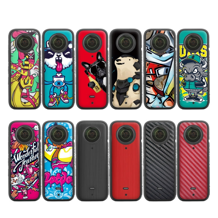 Sunnylife IST-TZ485 For DJI Insta360 X3 Panoramic Camera PVC Protection Scraper Film Stickers(Graffiti+Carbon Pattern Black) - HoMEdemic™ 