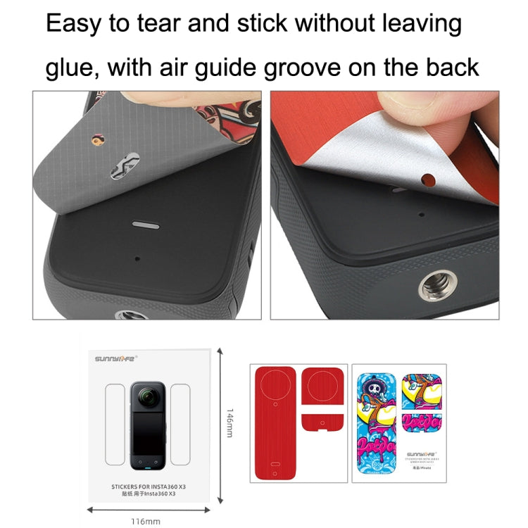 Sunnylife IST-TZ485 For DJI Insta360 X3 Panoramic Camera PVC Protection Scraper Film Stickers(Polar Bear+Carbon Pattern Red) - HoMEdemic™ 