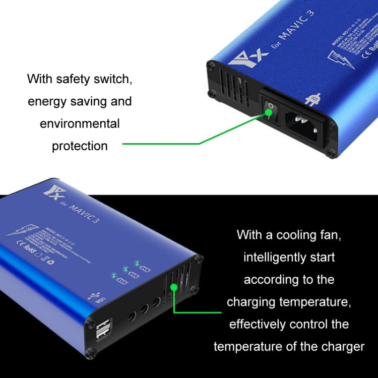 for DJI Mavic 3 YX 1 to 5 Charger With Switch(US Plug) - HoMEdemic™ 