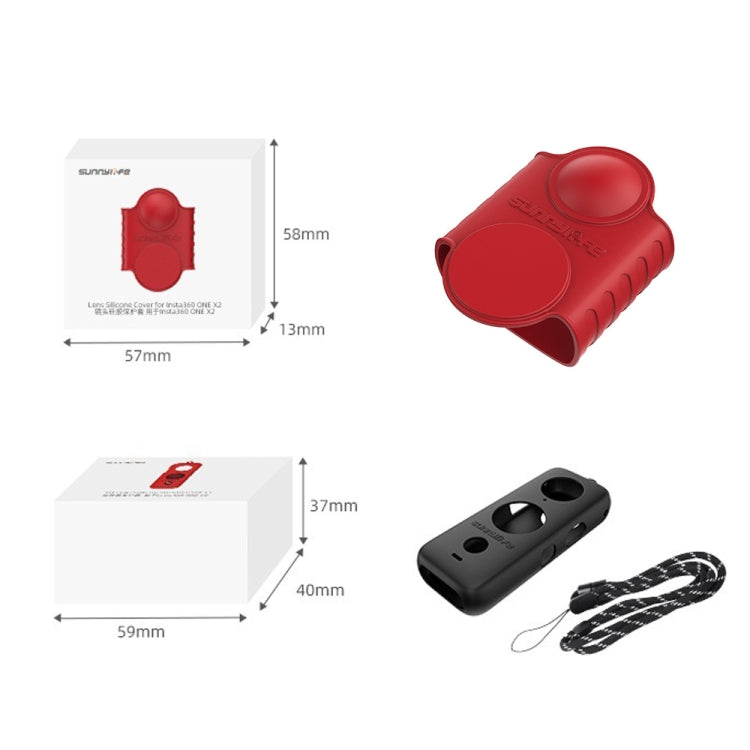 For Insta360 One X2 Sunnylife ST-Q9420 Silicone Protective Case Red Lens Screen Case - HoMEdemic™ 