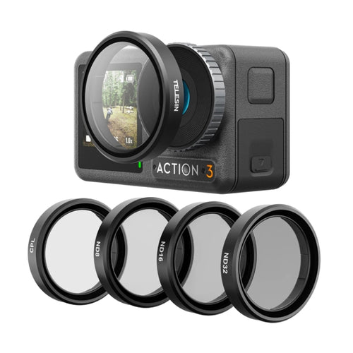 For DJI OSMO Action 3 / 4 TELESIN ND CPL Filter Set Aluminium Alloy Frame Lens(CPL+ND8/16/32 Set) - HoMEdemic™ 