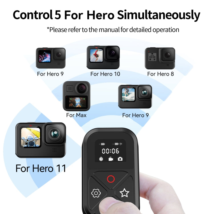 TELESIN T10 80m Bluetooth Remote Control  For GoPro Hero11 Black / HERO10 Black / HERO9 Black / HERO8 Black /Max - HoMEdemic™ 