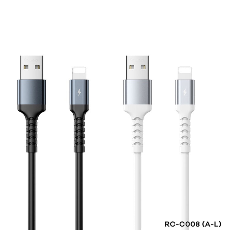 REMAX RC-C008  USB To 8 Pin 2.4A TPE Soft Anti-breakage Data Cable,Length 1m(White) - HoMEdemic™ 