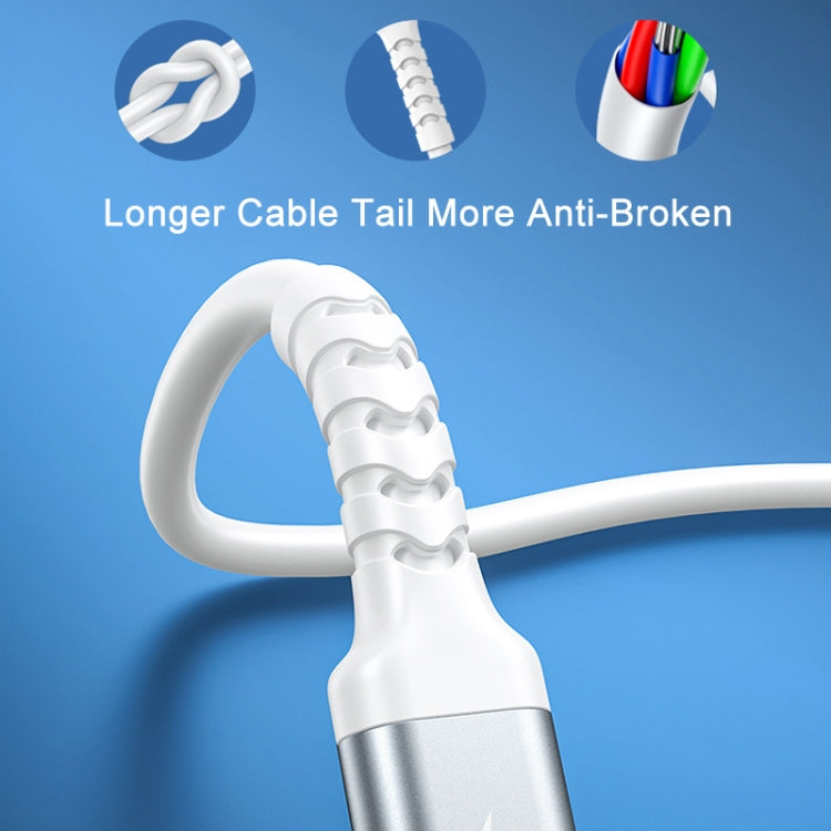 REMAX RC-C008  USB To 8 Pin 2.4A TPE Soft Anti-breakage Data Cable,Length 1m(White) - HoMEdemic™ 