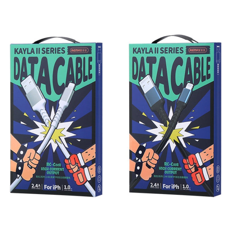 REMAX RC-C008  USB To 8 Pin 2.4A TPE Soft Anti-breakage Data Cable,Length 1m(White) - HoMEdemic™ 