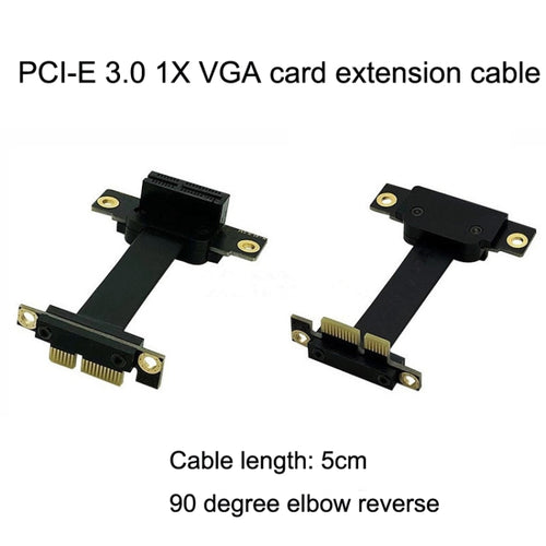 PCI-E 3.0 1X To 1X 90 Degrees Reverse Graphics Card / Wireless Network Card / Conversion Card Extension Cable(Black) - HoMEdemic™ 