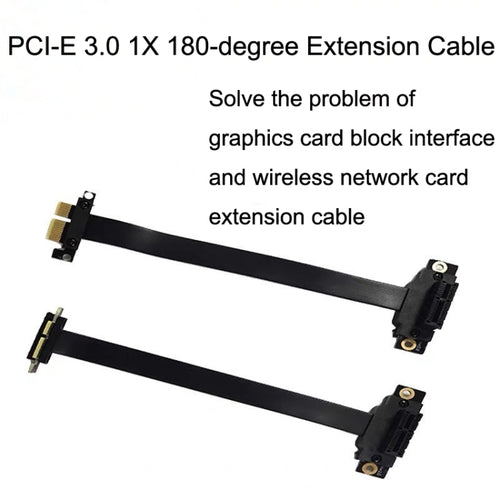 PCI-E 3.0 1X 180-degree Graphics Card Wireless Network Card Adapter Block Extension Cable, Length: 10cm - HoMEdemic™ 