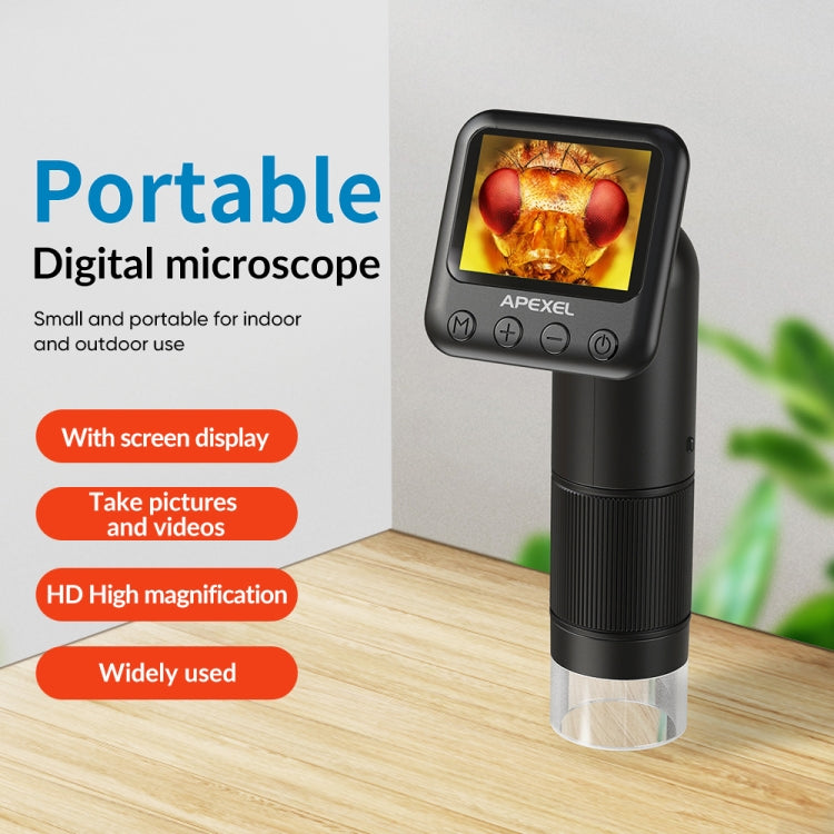Apexel APL-MS008 Circuit Board Detection Amplification Delay Photography HD Microscopic Lens With Screen(Black) - HoMEdemic™ 