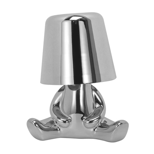 Cute Doll Shape Touch Adjustable Desk Lamp Mini Bedroom Rechargeable Night Light, Spec: 8048(Silver) - HoMEdemic™ 