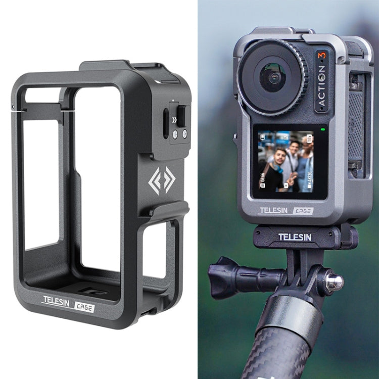 For DJI Osmo Action 3 TELESIN OA-FMS-004 Motion Camera Metal Rabbit Cage Protection Frame(Grey) - HoMEdemic™ 