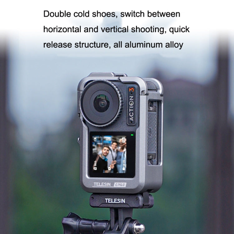 For DJI Osmo Action 3 TELESIN OA-FMS-004 Motion Camera Metal Rabbit Cage Protection Frame(Grey) - HoMEdemic™ 