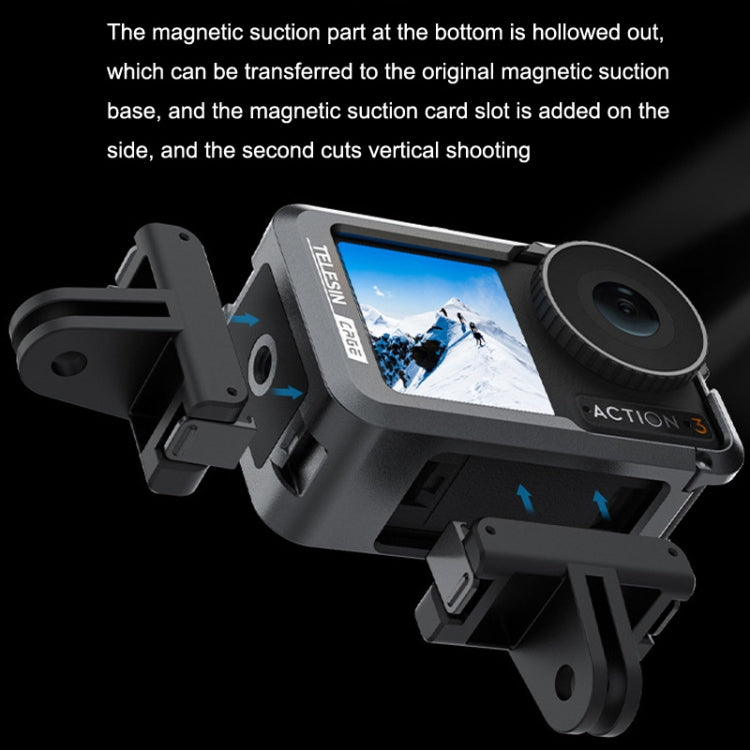 For DJI Osmo Action 3 TELESIN OA-FMS-004 Motion Camera Metal Rabbit Cage Protection Frame(Grey) - HoMEdemic™ 