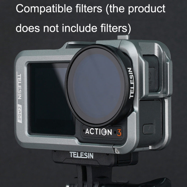 For DJI Osmo Action 3 TELESIN OA-FMS-004 Motion Camera Metal Rabbit Cage Protection Frame(Grey) - HoMEdemic™ 