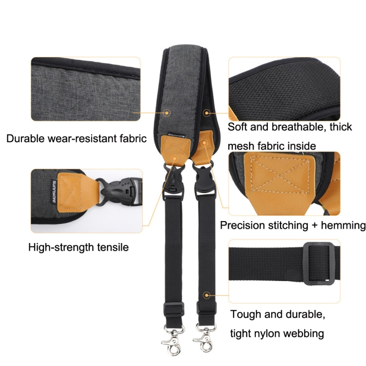 For DJI RS3 Mini Sunnylife RO-GS560 Lanyard Handheld Gimbal Double Buckle Comfortable Shoulder Strap Accessories(Black) - HoMEdemic™ 