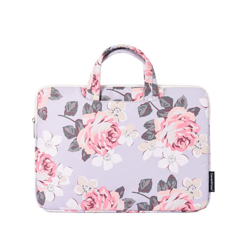 H40-B01 White Rose Pattern Laptop Case Bag Computer Liner Bag With Handle, Size: 15 Inch(Grey) - HoMEdemic™ 