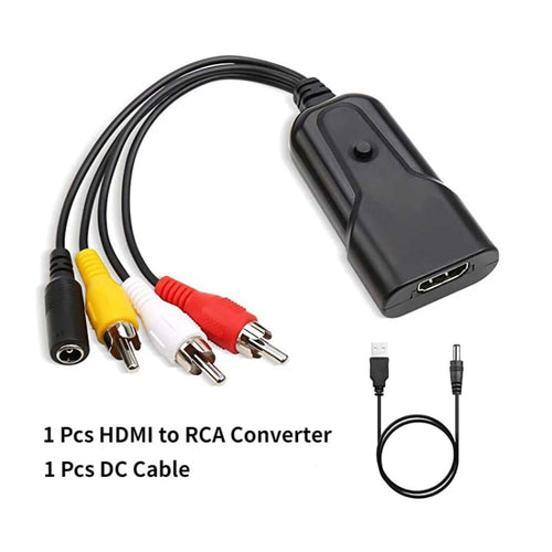 K13W HDMI To AV 1080P HD Converter, Cable Length: 0.5m(Black) - HoMEdemic™ 