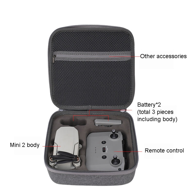 For DJI Mavic Mini 2 Dual Battery Storage Bag Handheld Protective Case(Light Grey) - HoMEdemic™ 