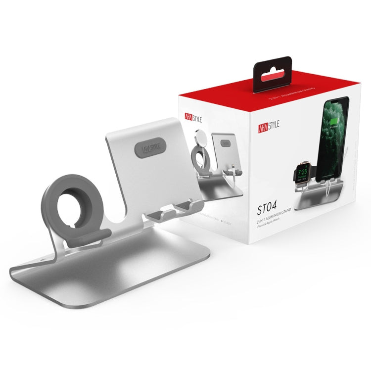 AhaStyle ST04 Aluminum Alloy Charging Base, For 4-8 inch Smart Phone&Apple Watch Series(Silver) - HoMEdemic™ 
