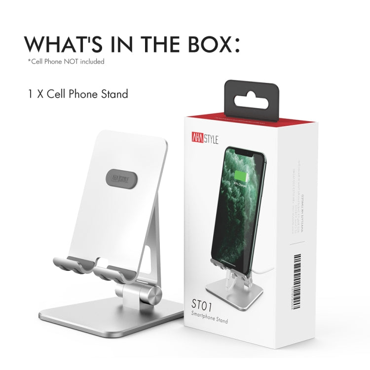 AhaStyle ST01 Double Swivel Aluminum Alloy Convenient Phone Charging Stand Base(Silver) - HoMEdemic™ 