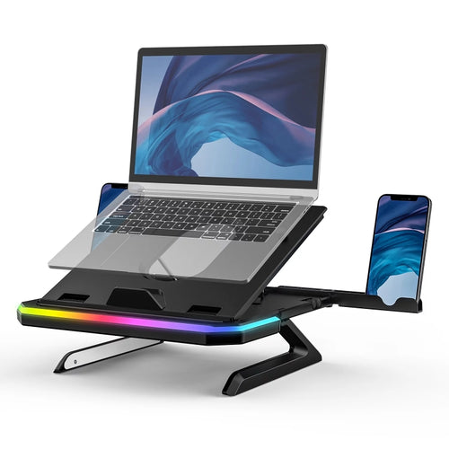 Laptop Stand with RGB Lighting 9-Level Adjustable Notebook Stand(Black) - HoMEdemic™ 