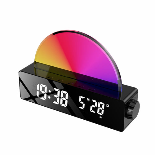 S286 Sunset Light LED Digital Display Electronic Clock USB Plug-in Desktop Temperature Alarm Clock(Black) - HoMEdemic™ 